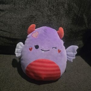 Squishmallows Purple Monster Fish Plush with Red Accents